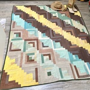 Rustic suede vibe Quilt patchwork blanket/cover up w cottagecore farmhouse vibe